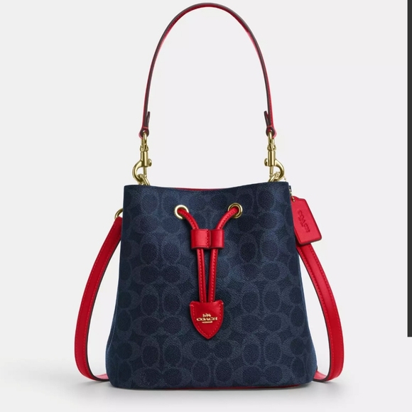 Coach Rowan Bucket Bag In Signature Canvas Print Satchel - Picture 1 of 5